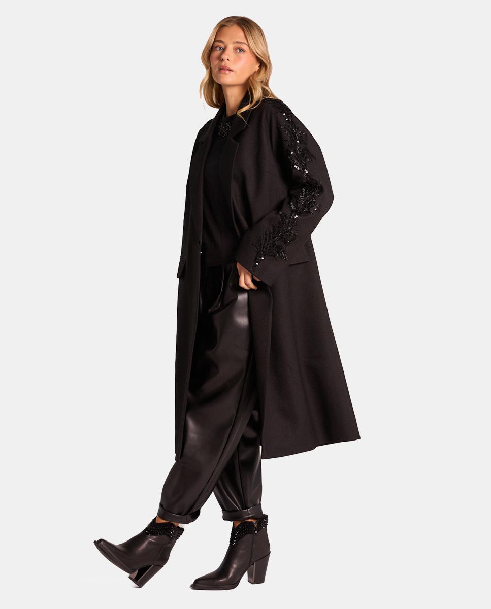 LONG COAT WITH RHINESTONES