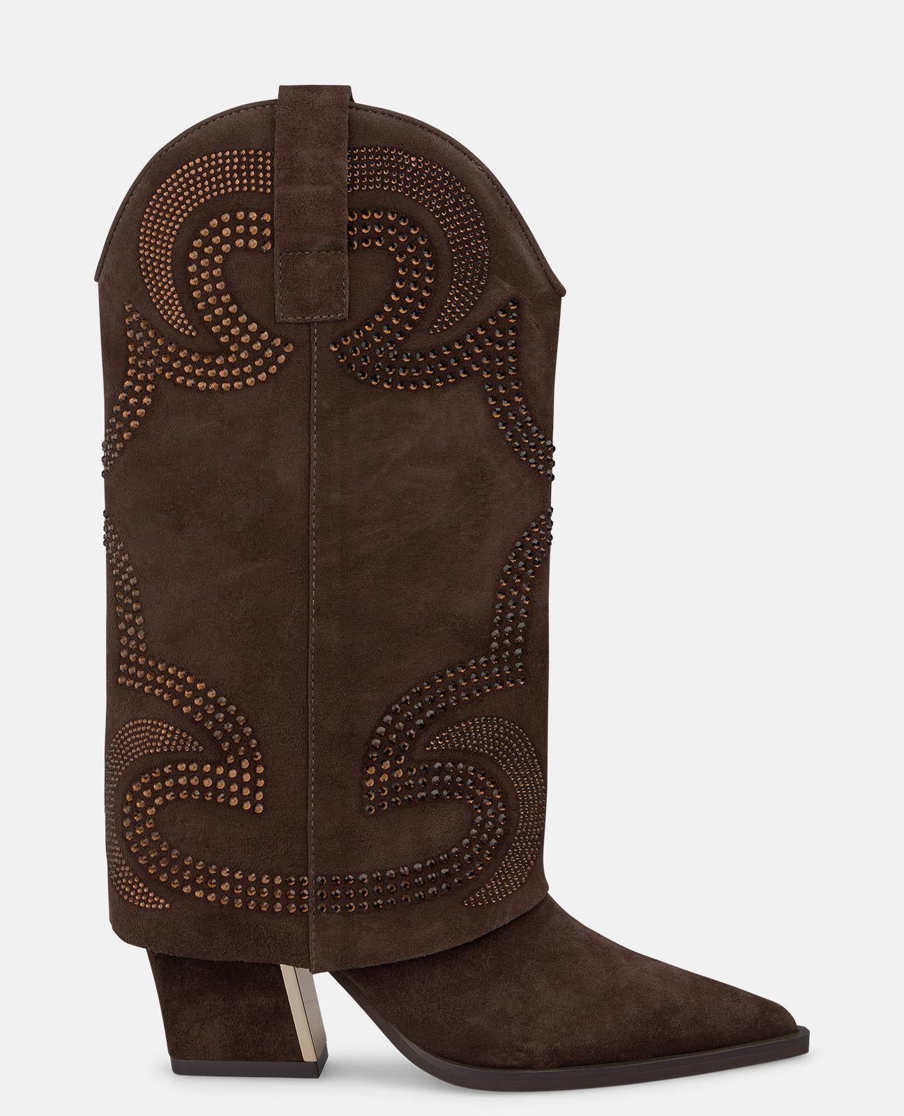 BOTA COWBOY DE ANTE CON DETALLES PEDRERÍA