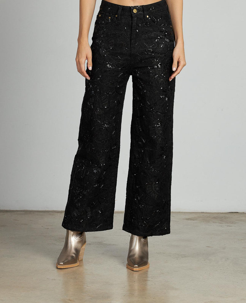 PANTALÓN RECTO DETALLES LENTEJUELAS