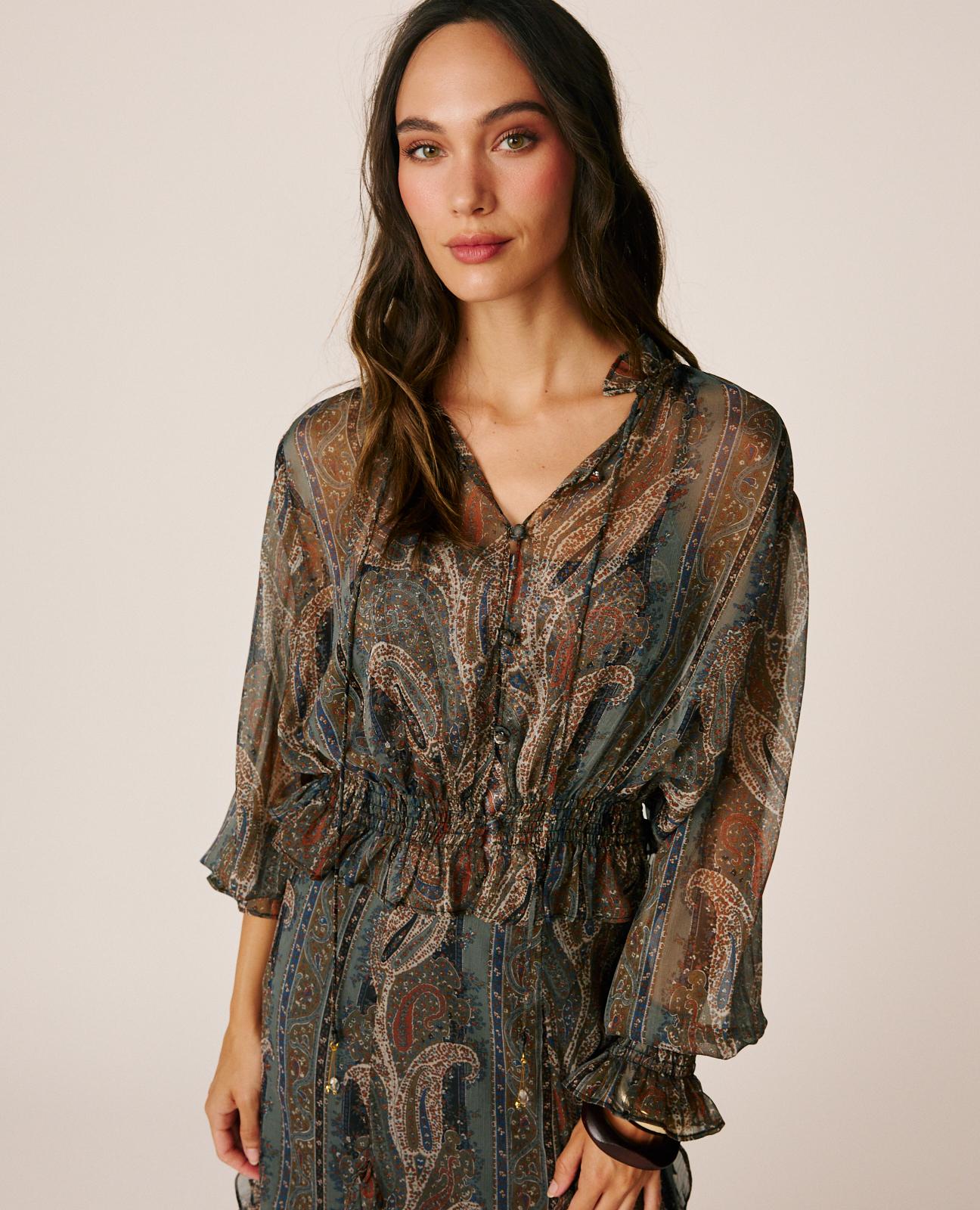 BLUSA GASA CON VOLANTES