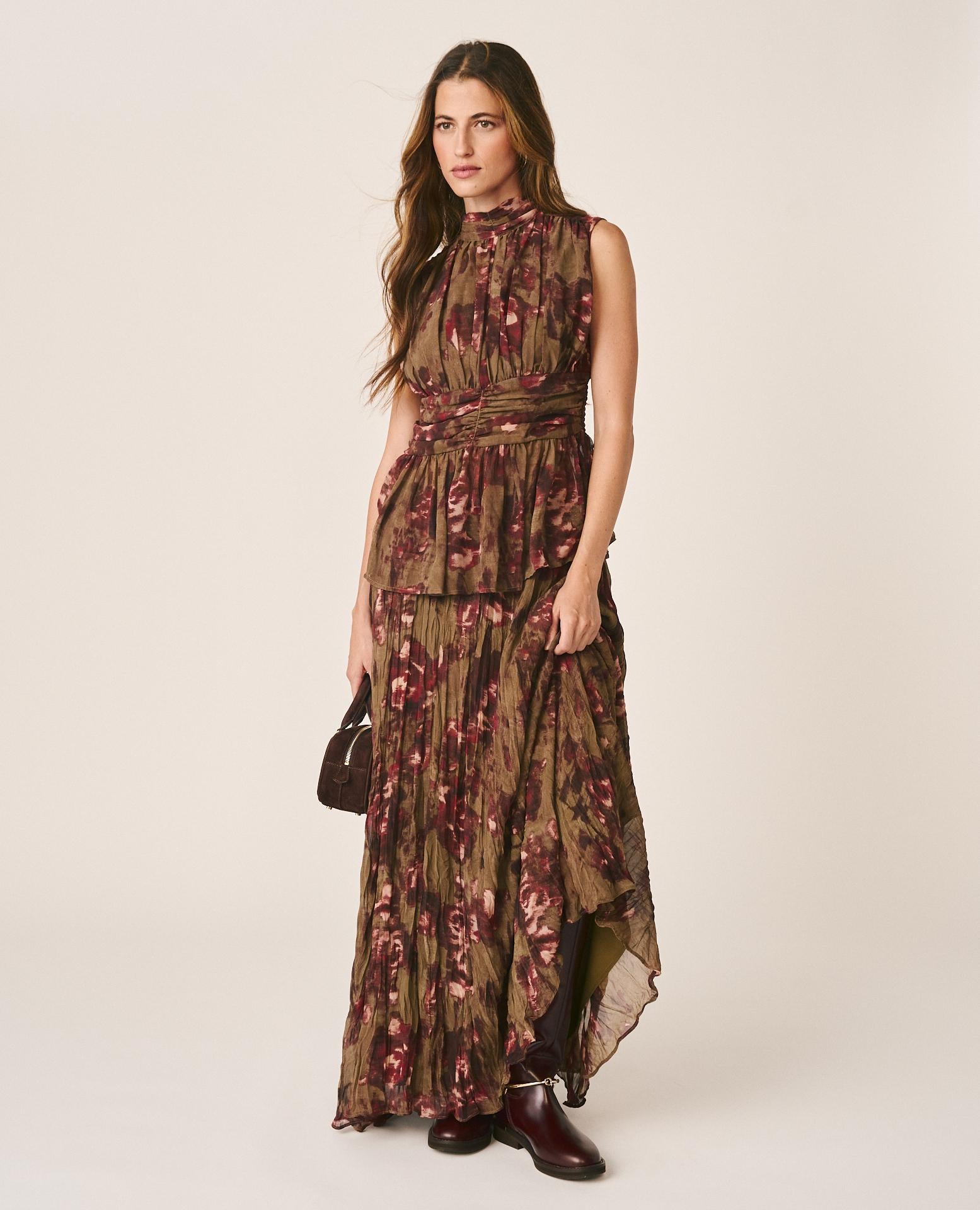 FALDA LARGA FLORAL