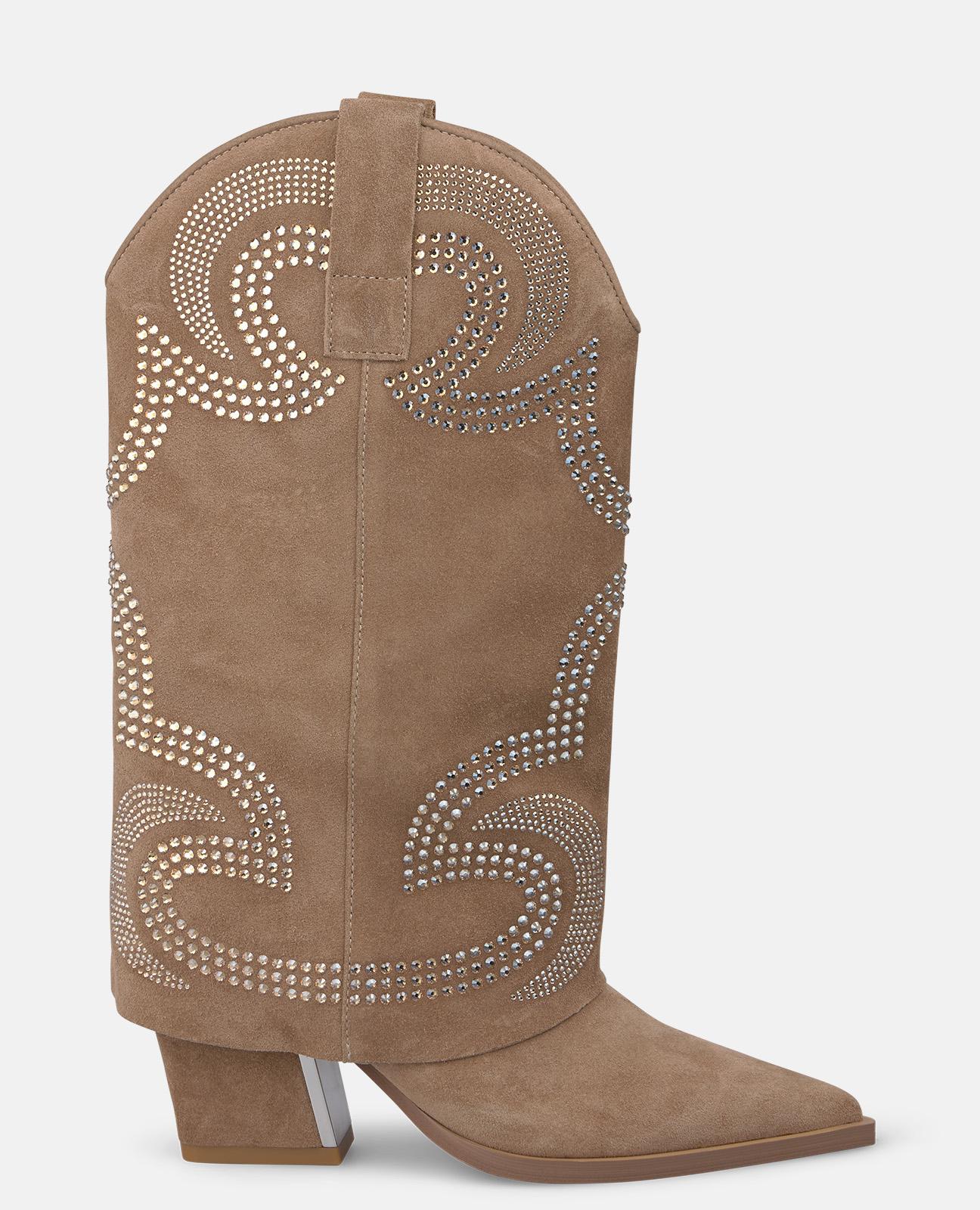 BOTA COWBOY DE ANTE CON DETALLES PEDRERÍA