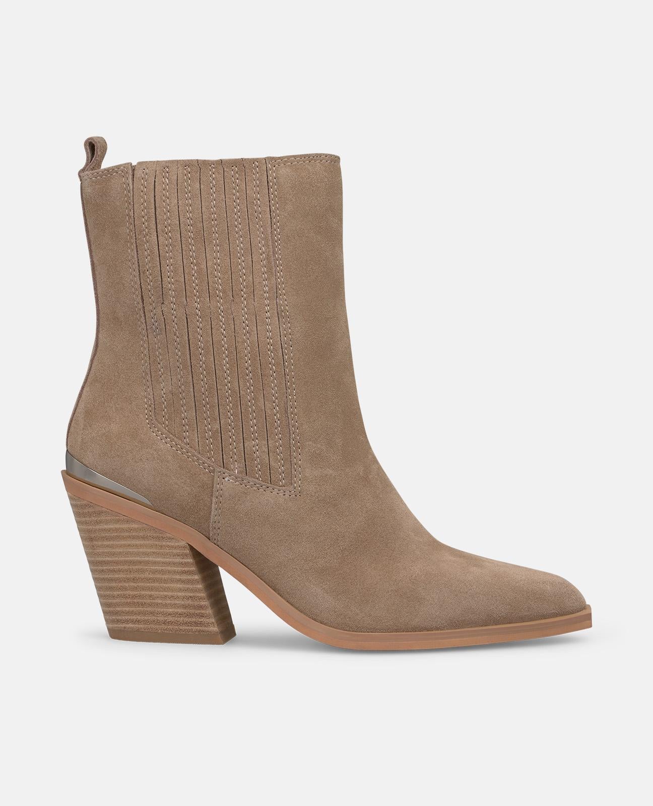 BOTTINE À TALON MÉTALLIQUE