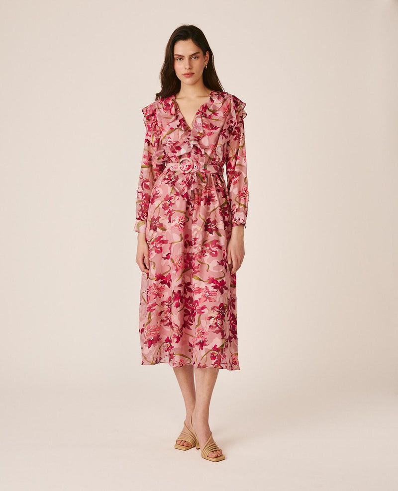 VESTIDO MIDI MANGA ABLUSADA