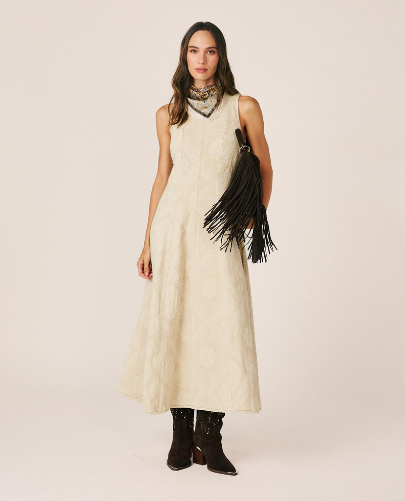 VESTIDO LARGO JACQUARD PAISLEY