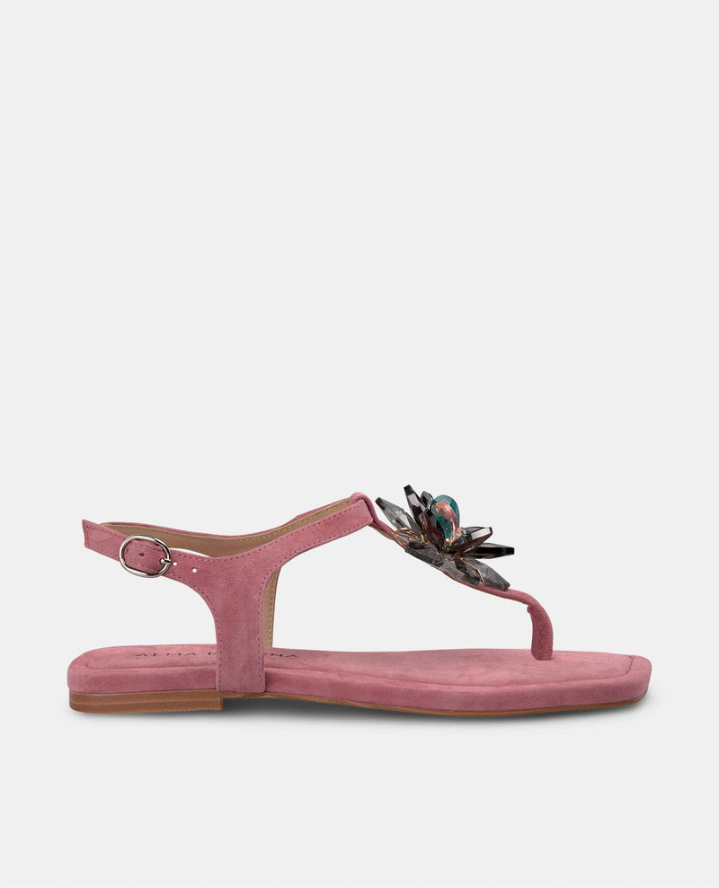 SANDALIA FLOR EFECTO CRISTAL