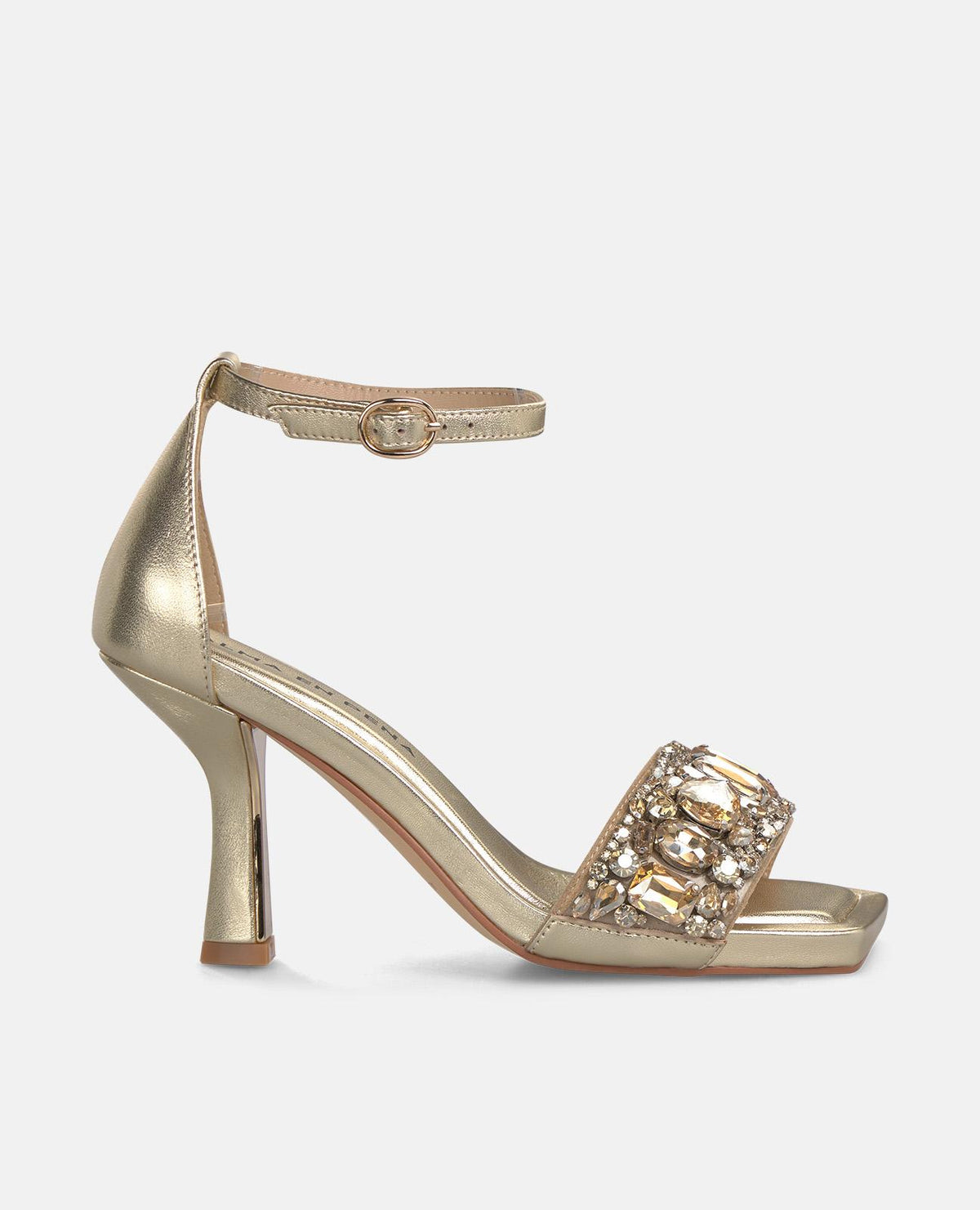 SANDALI CON TACCO METALLIZZATI