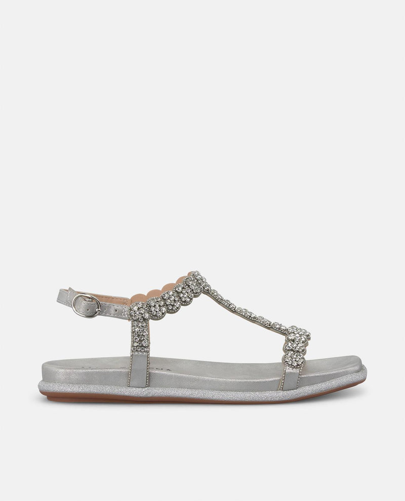 FLAT SANDAL WITH JEWEL DETAILS