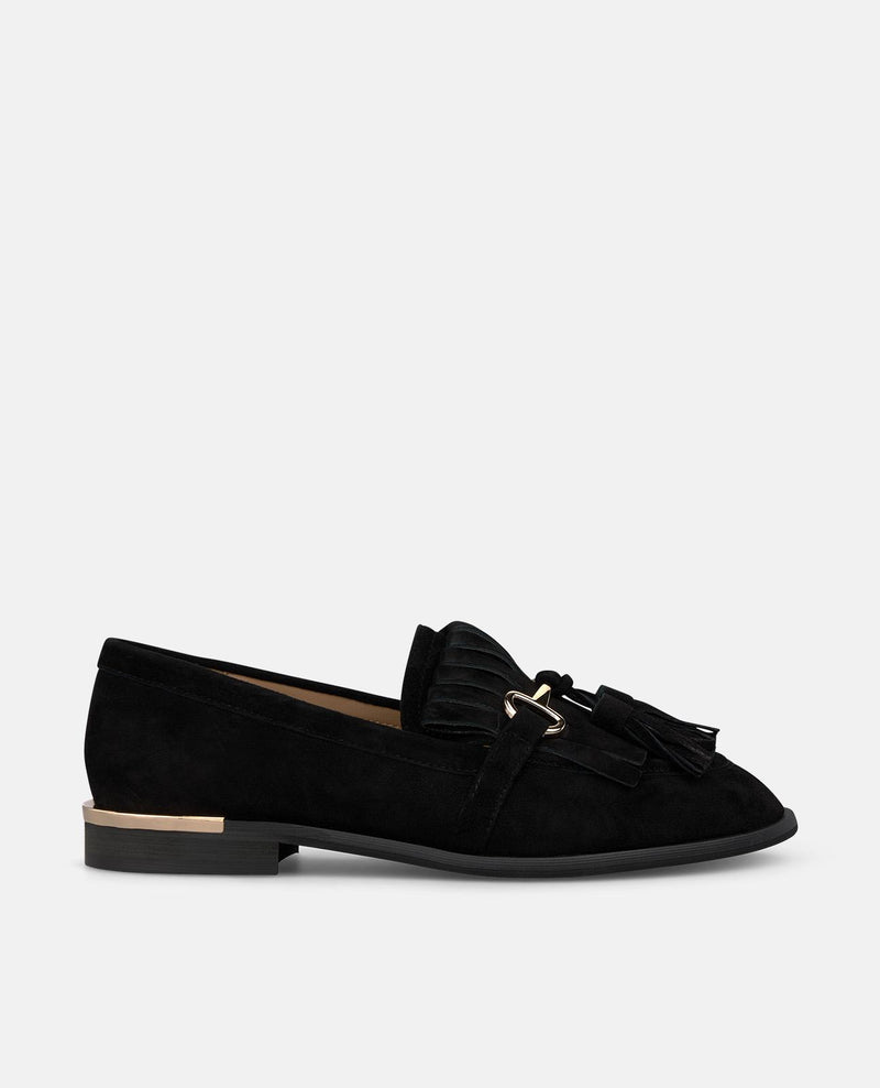 MOCASÍN DE ANTE CON BORLAS
