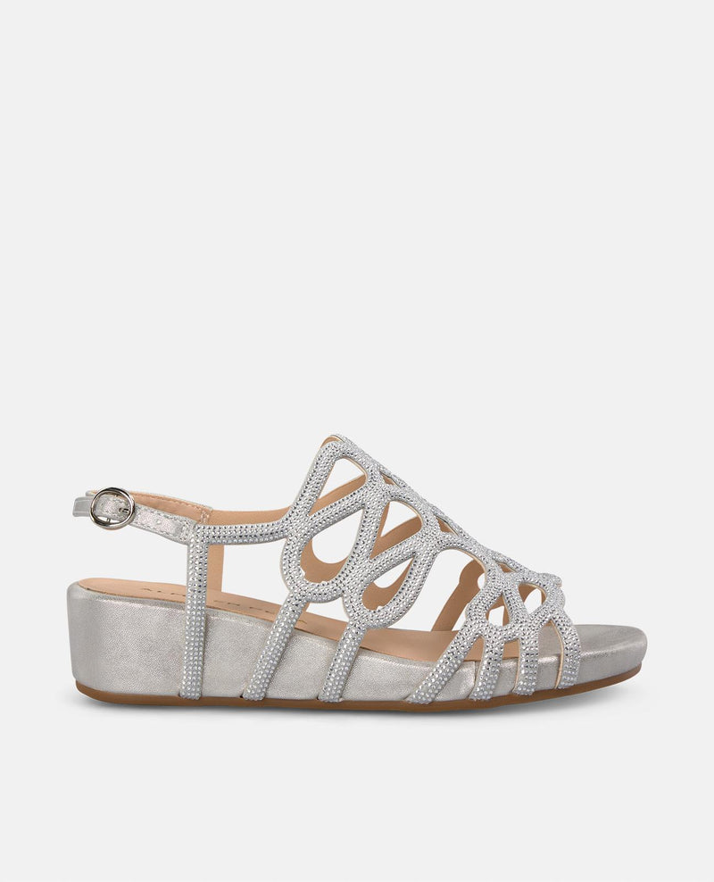 SANDALIA CUBIERTA PEDRERÍA CUÑA