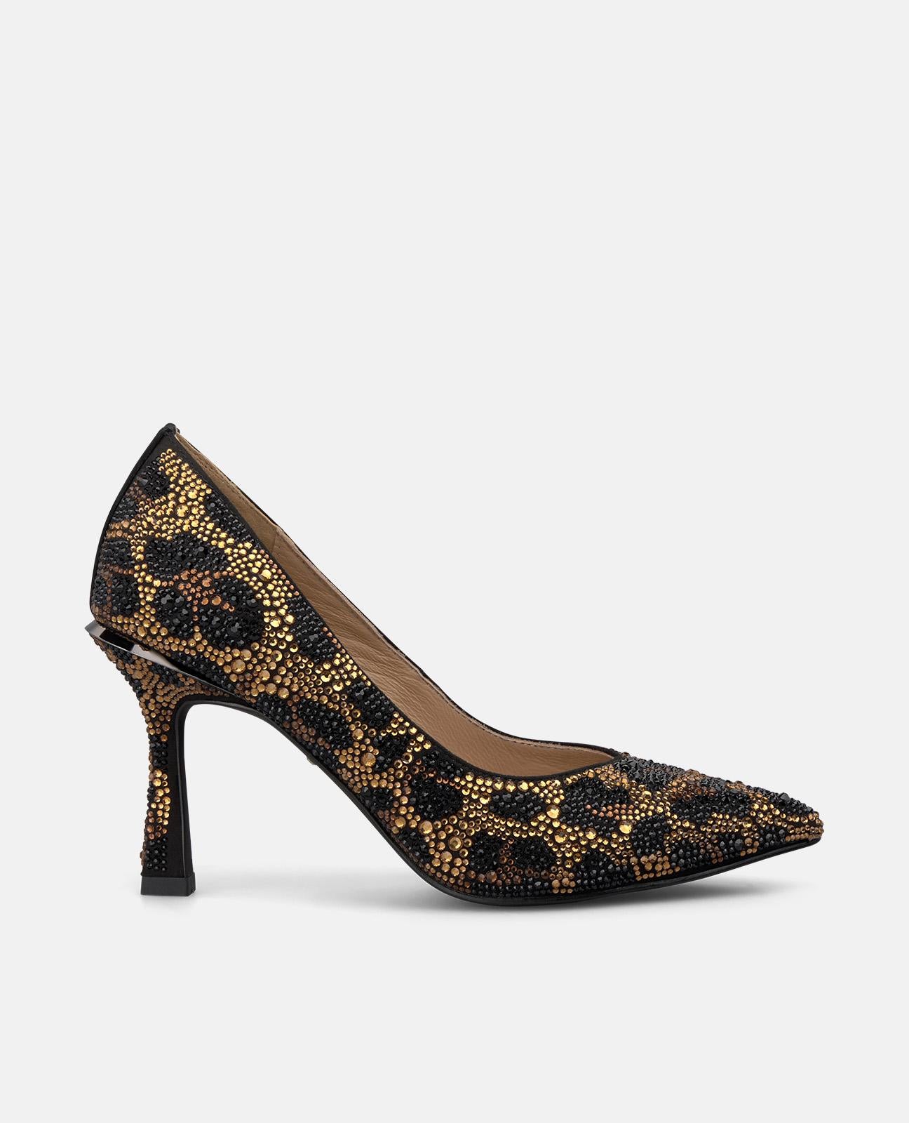 ZAPATO SALÓN PEDRERÍA ANIMAL PRINT