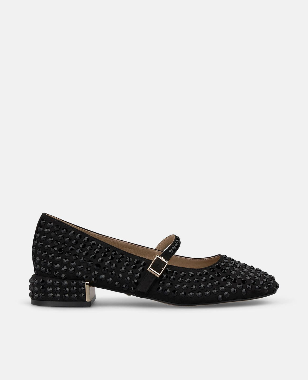 SCARPA IN PELLE SCAMOSCIATA CON STRASS