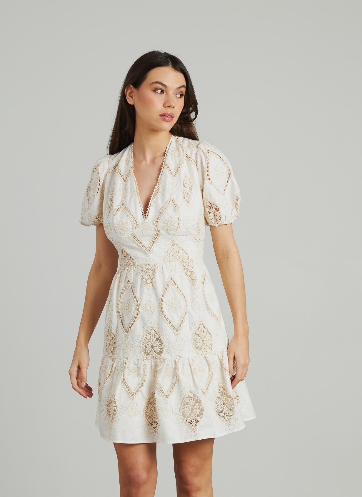 SHORT EMBROIDERED DRESS