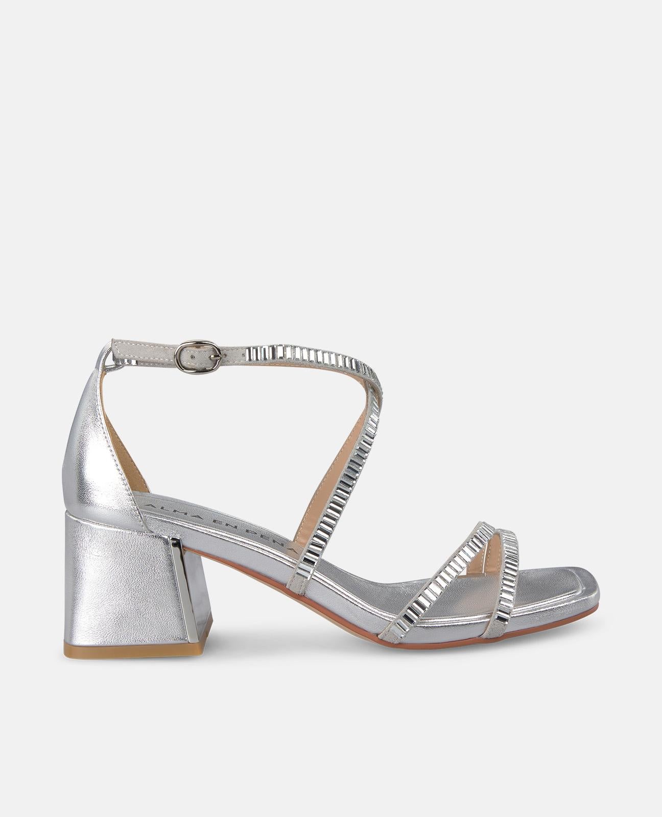CRYSTAL STRAPS HEEL SANDAL