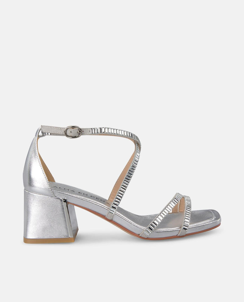 CRYSTAL STRAPS HEEL SANDAL