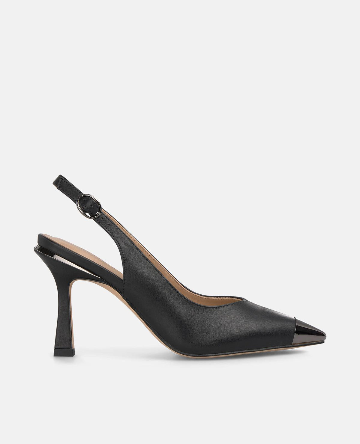 SCARPA CON TALLONE APERTO E DETTAGLIO METALLIZZATO