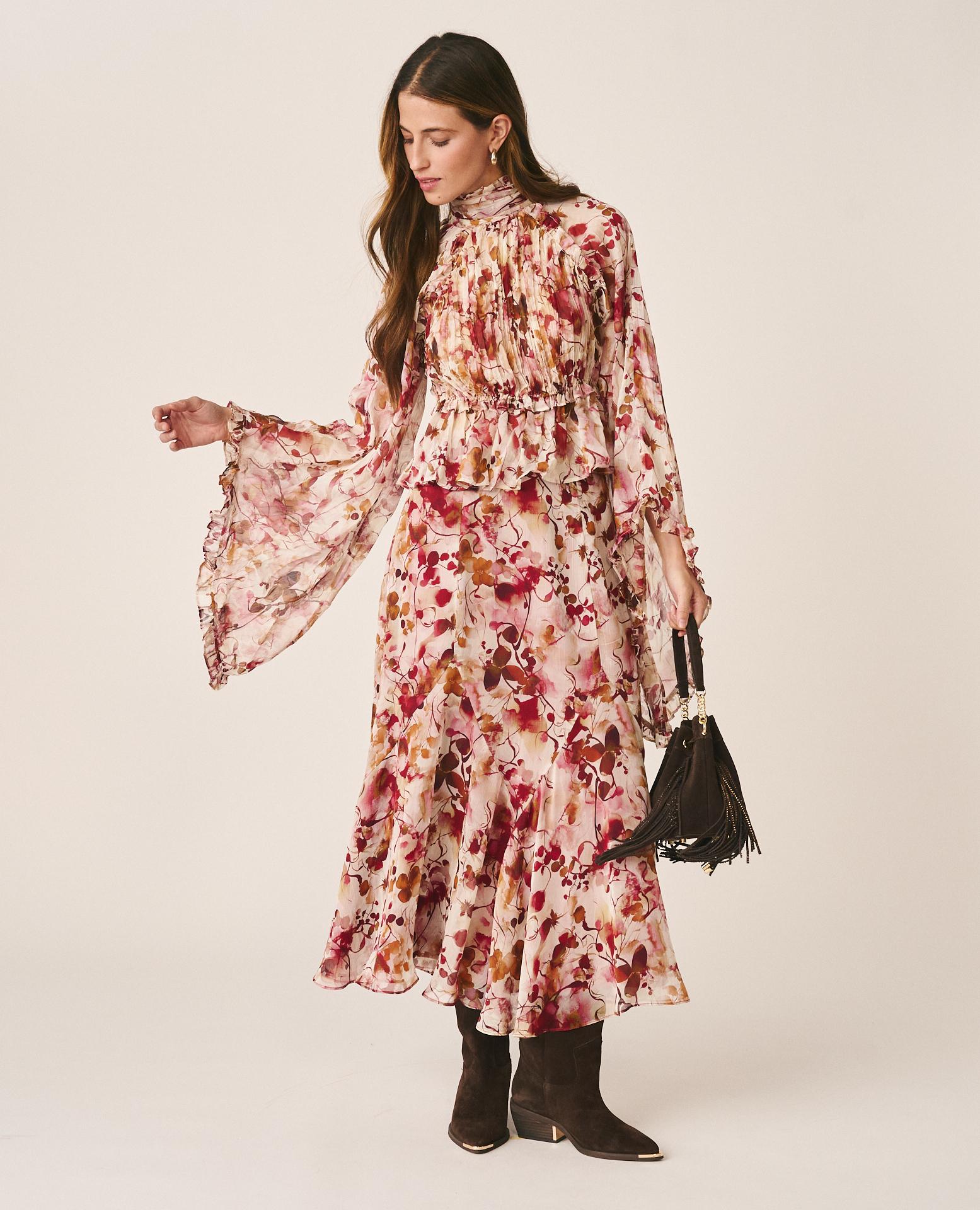 FALDA MIDI FLORAL