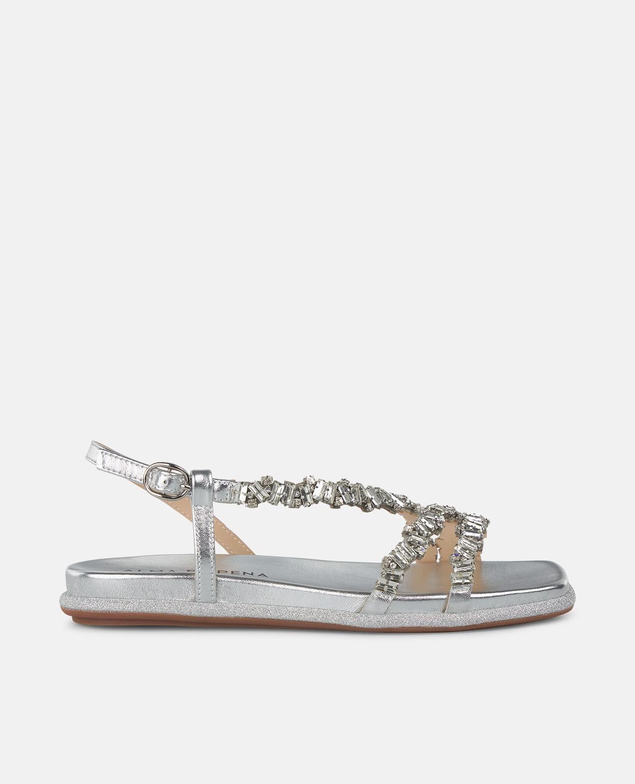 FLAT SANDAL WITH JEWEL STRAPS