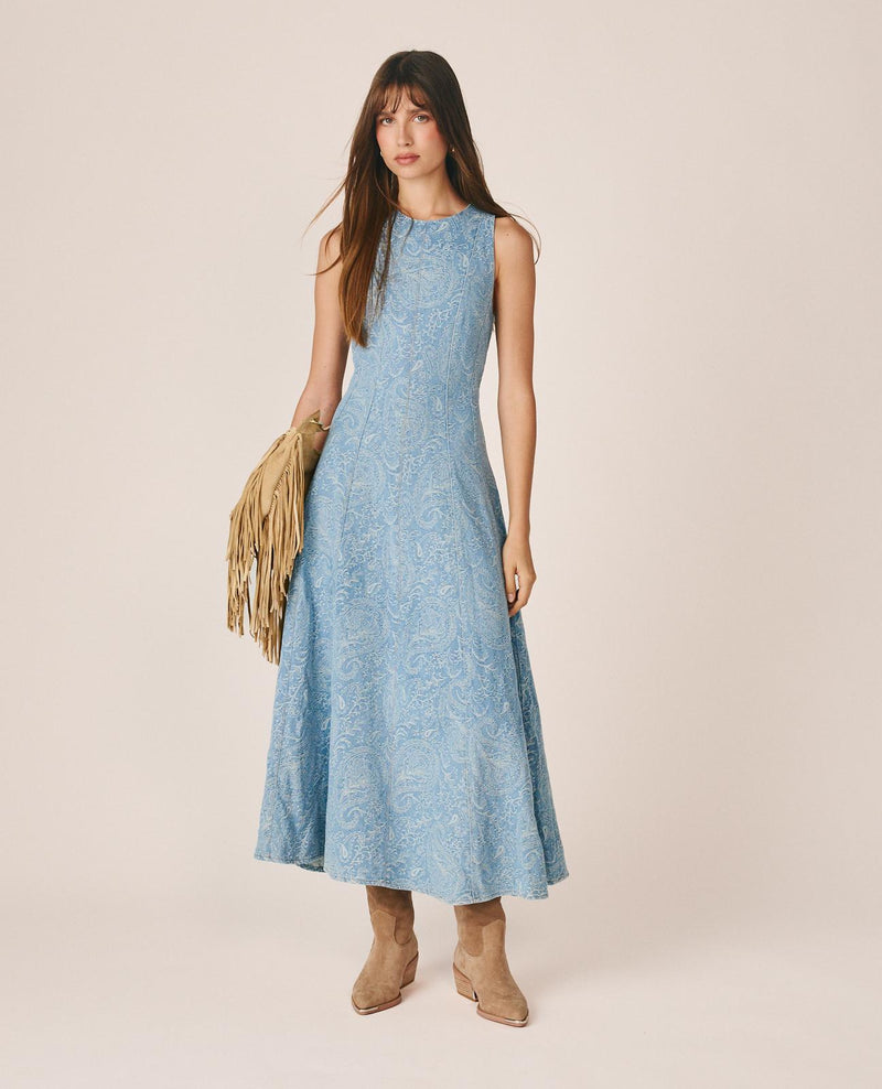 VESTIDO LARGO JACQUARD PAISLEY