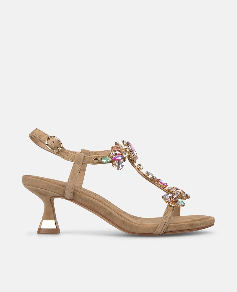 SANDALS WITH A CENTRAL STRAP AND Rhinestones
