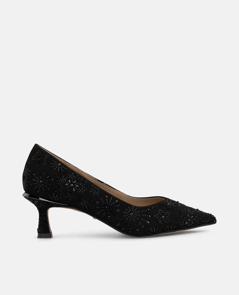 ZAPATO DE SALÓN EN ANTE CON PEDRERÍA