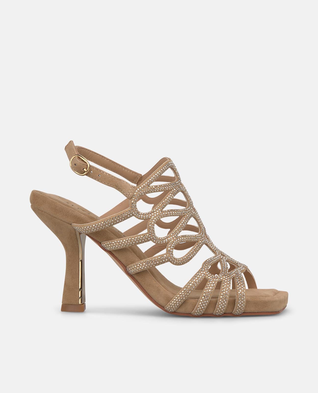 HEELED MESH SANDAL
