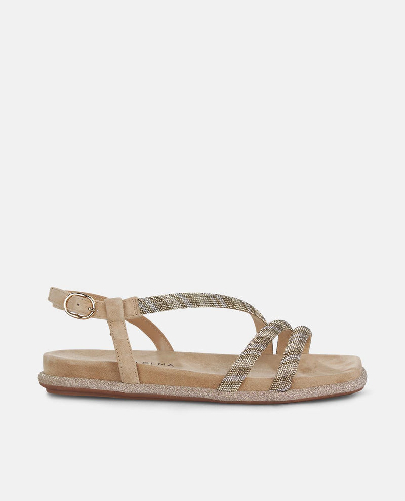 SANDALIA PLANA TIRAS BICOLOR