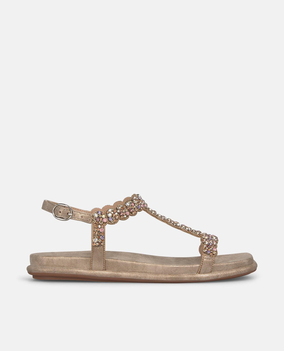 T-STRAP SANDAL WITH RHINESTONES