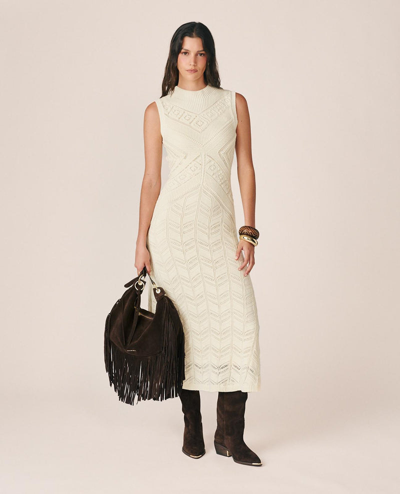VESTIDO MAXI DE PUNTO CALADO