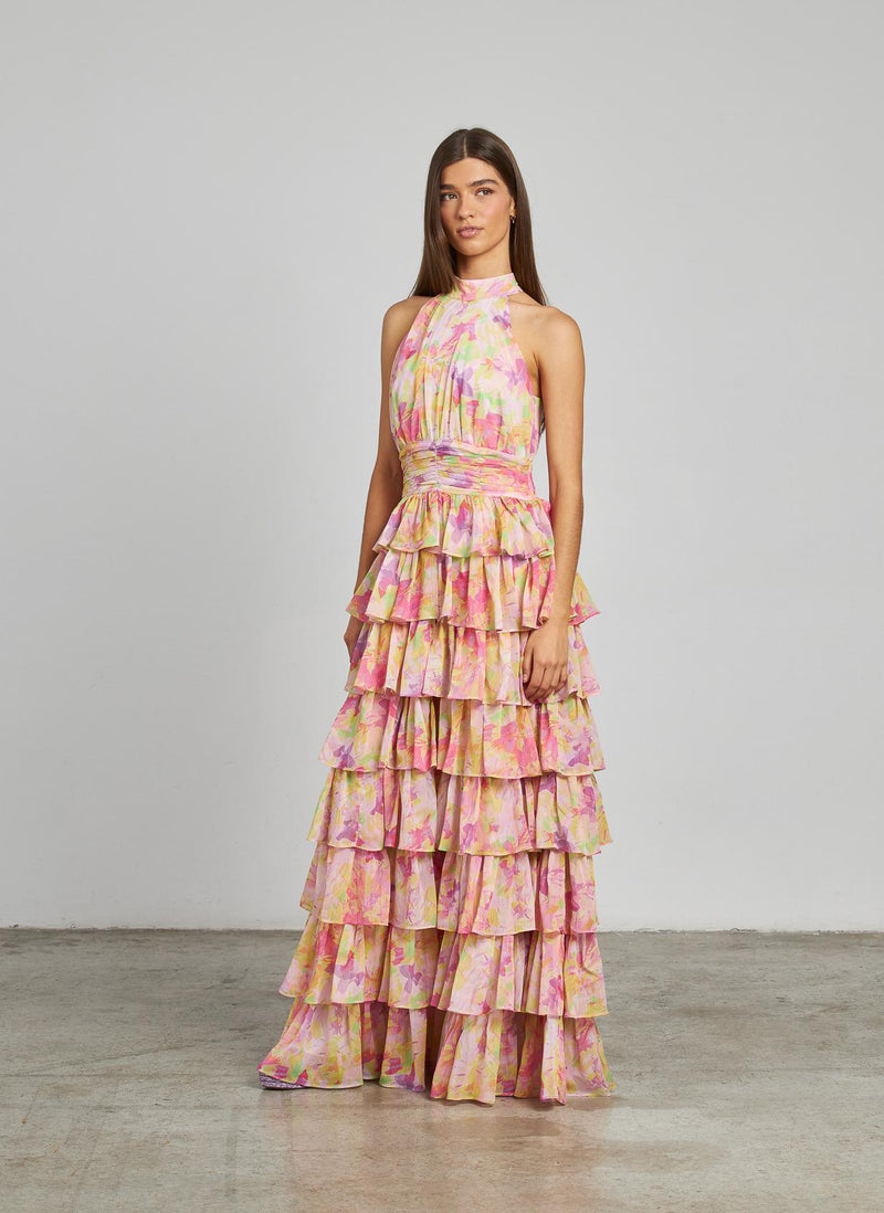 VESTIDO VOLANTES HALTER