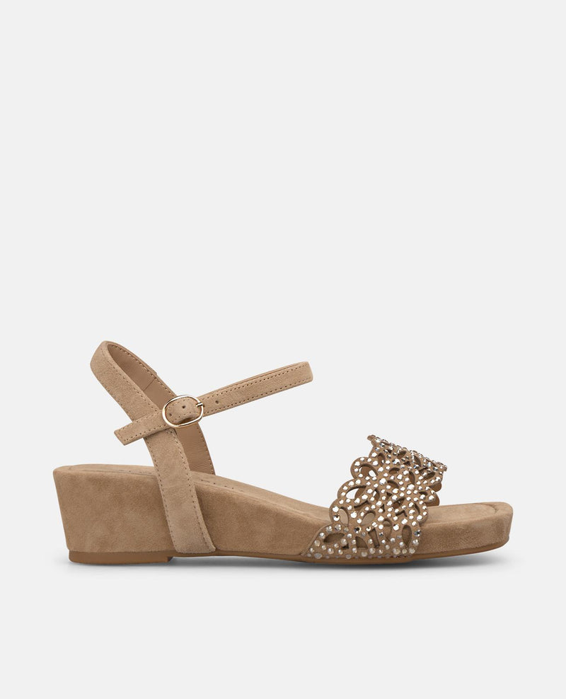 WEDGE SANDALS WITH FLORAL PRINT