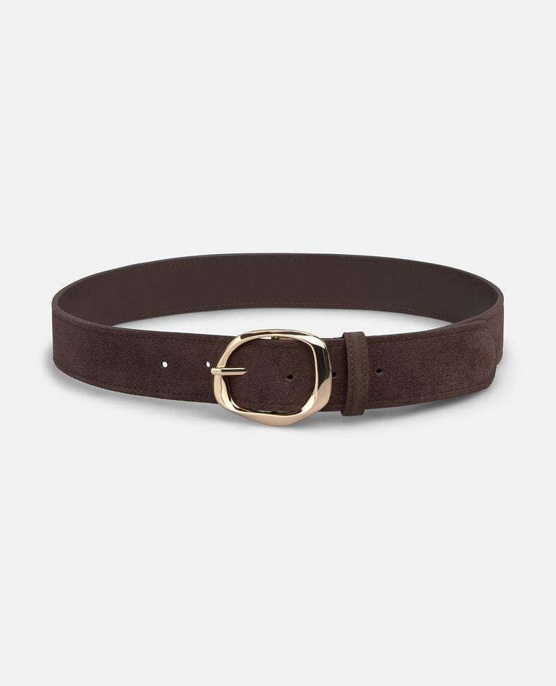 LEATHER BELT WITH METAL BUCKLE