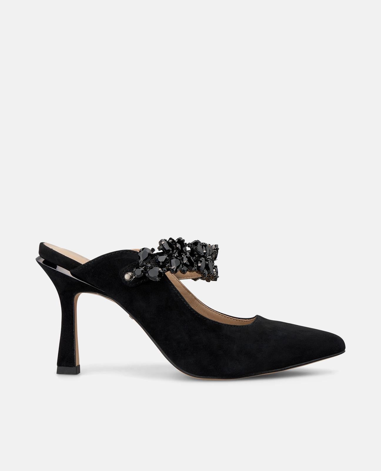 ZAPATO DE TACÓN DESTALONADO DE ANTE