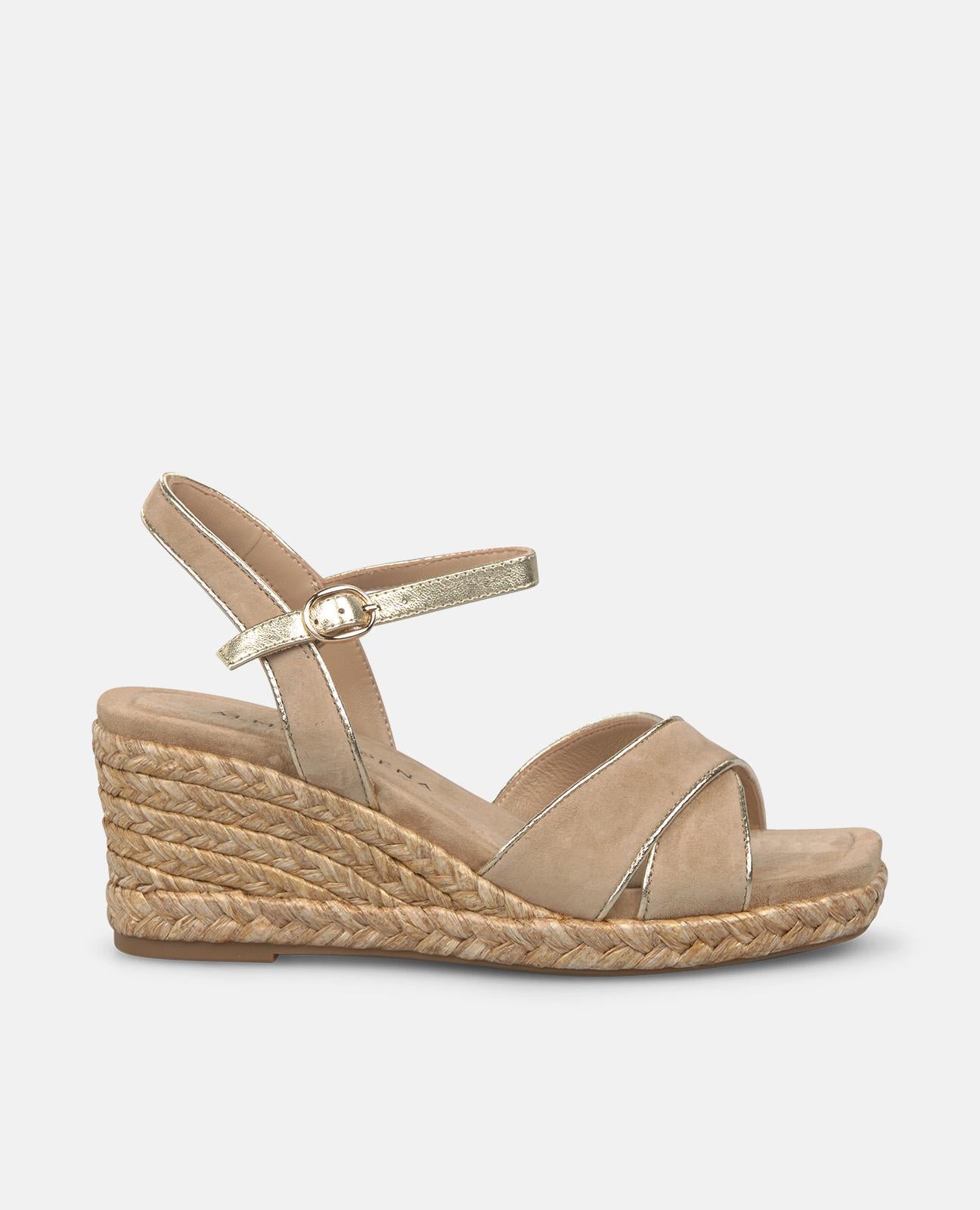 SANDALIA CUÑA COMBI DOBLE TIRA