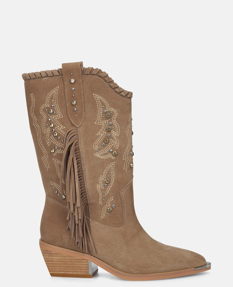 BOTTE DEMI PLATE À FRANGES