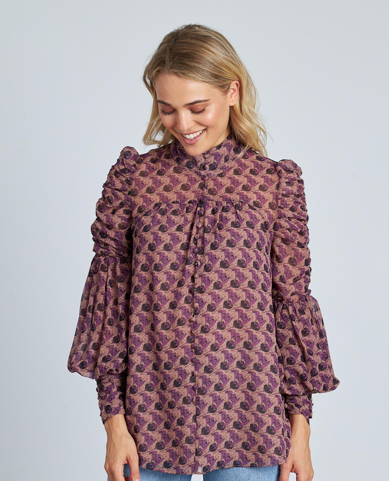 PRINTED BUTTONED BLOUSE