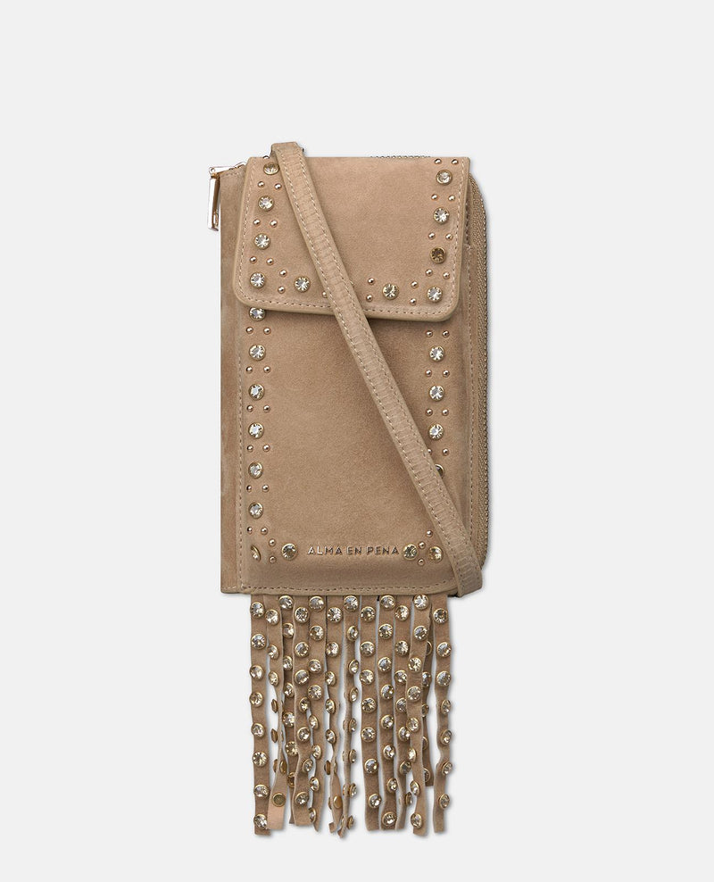 BOLSO CARTERA NATALIA DE ANTE CON FLECOS