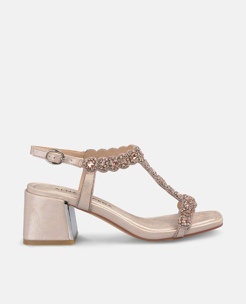 SANDAL WITH RHINESTONE DETAILS HEEL