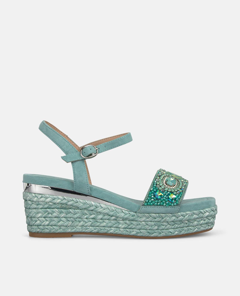 SANDALIA DE ESPARTO TIRA FRONTAL ABALORIOS