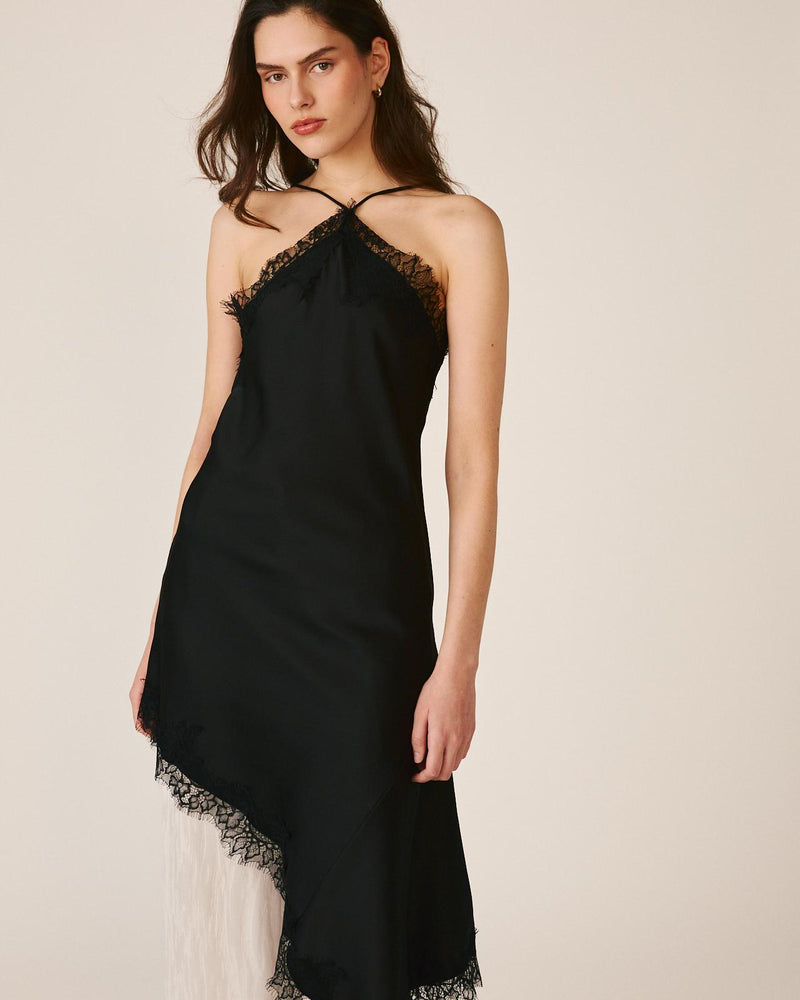 VESTIDO LINGERIE ASSIMÉTRICO
