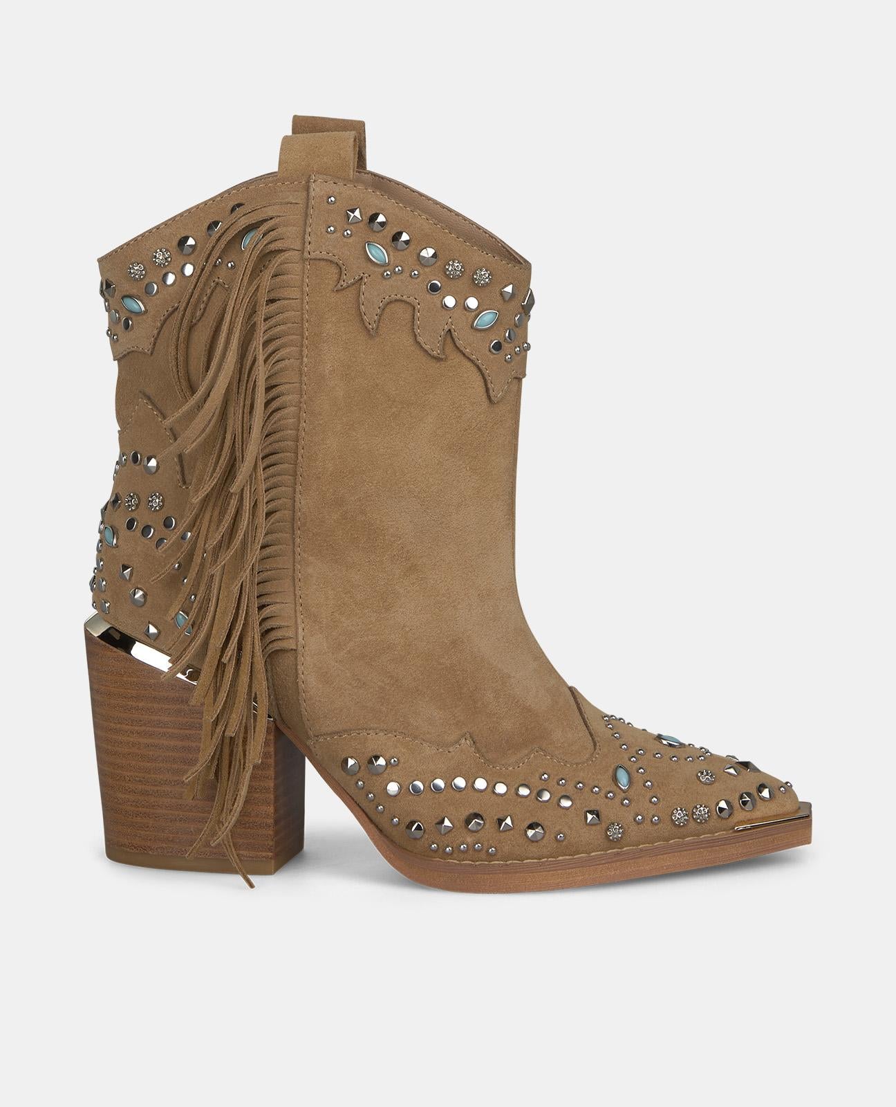 NIETEN-STIEFELETTEN MIT ABSATZ