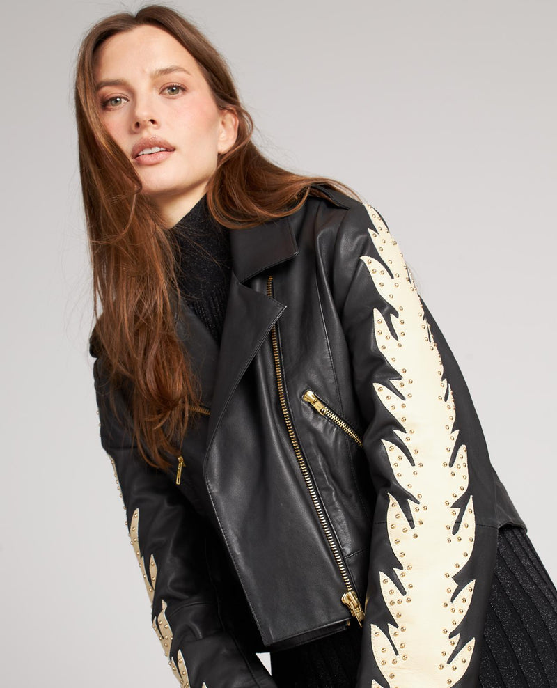 BIKER LEATHER FLAMES