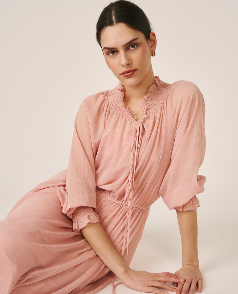 VESTIDO CUELLO FRUNCIDO