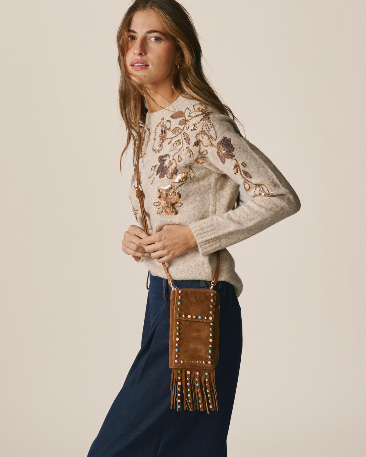 BOLSO CARTERA NATALIA ANTE PEDRERÍA COLORES