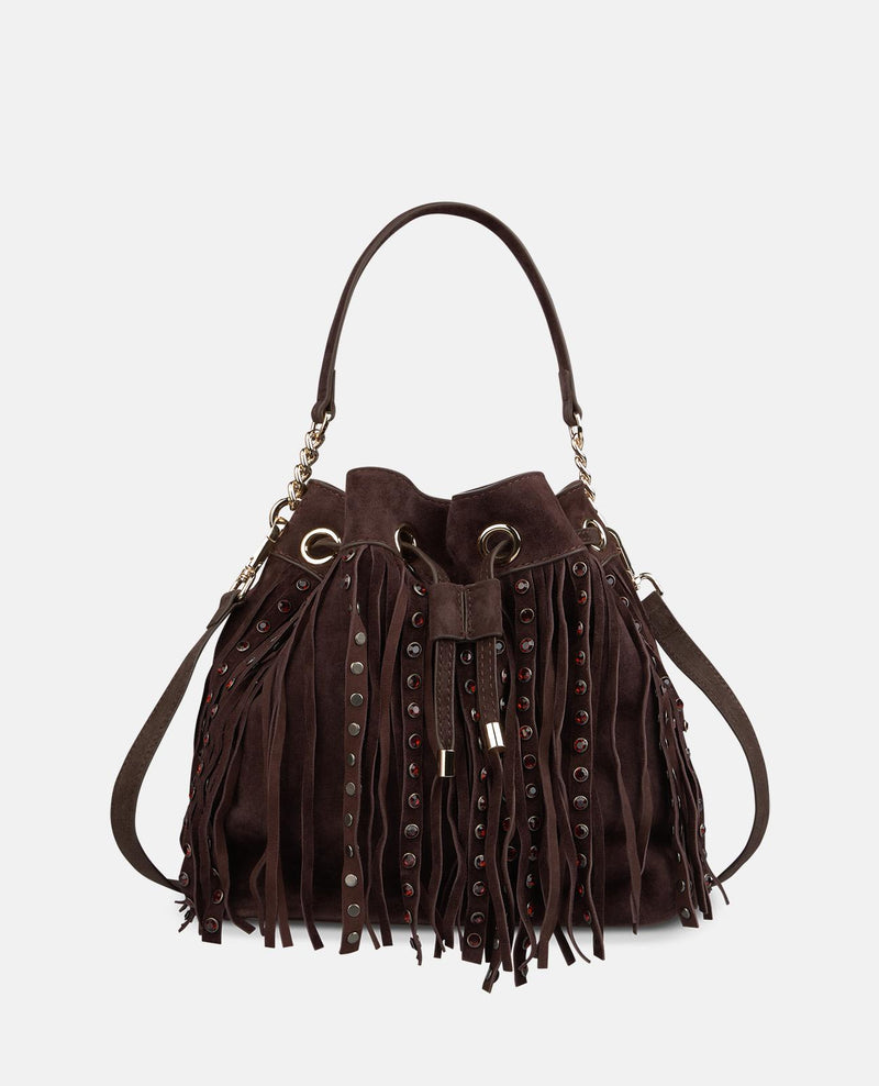 BOLSO BOMBONERA ANTE CON DETALLES METÁLICOS