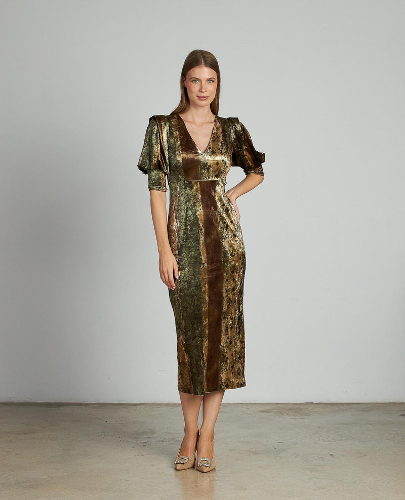 VESTIDO AJUSTADO ESTAMPADO