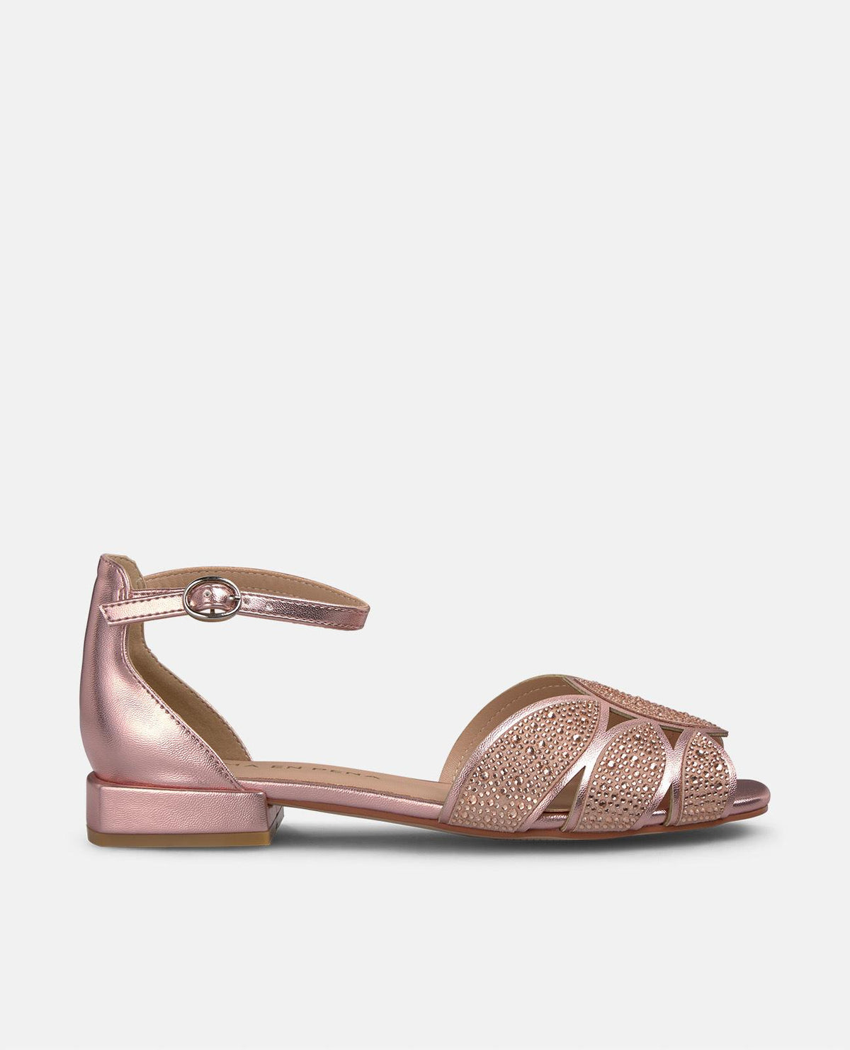 SANDALI PIATTI CON APERTURA E STRASS