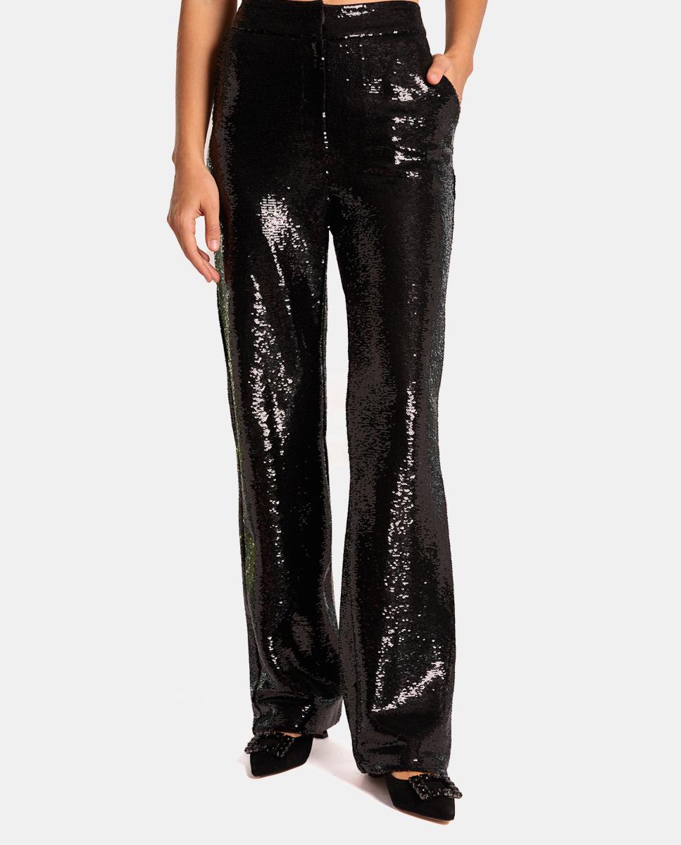 PANTALON DROIT À PAILLETTES