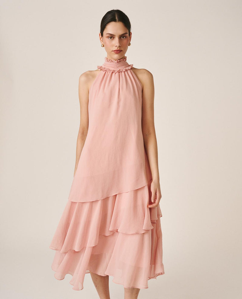 VESTIDO GASA VOLANTES