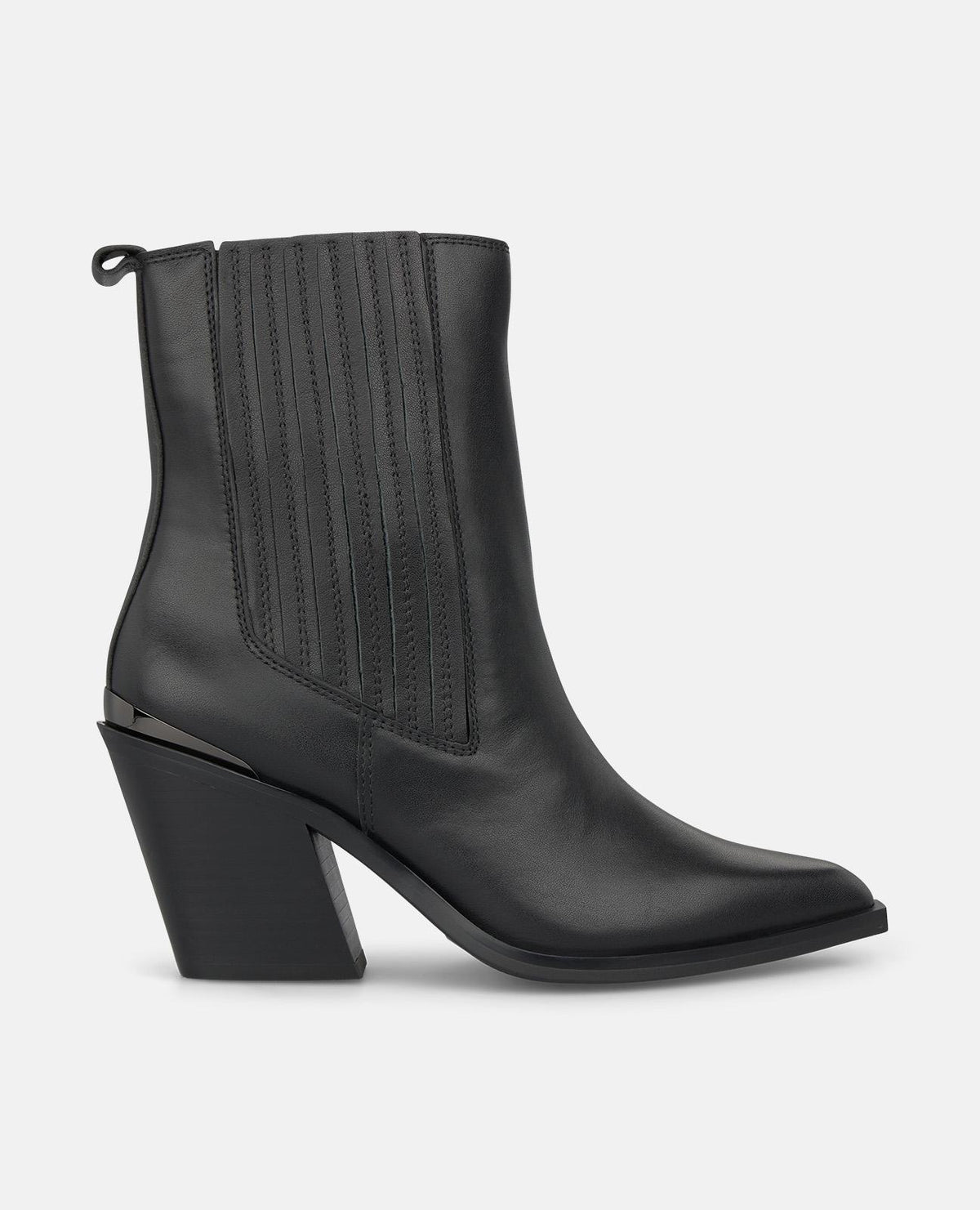 LEATHER ANKLE BOOTS WITH SIDE STITCHING